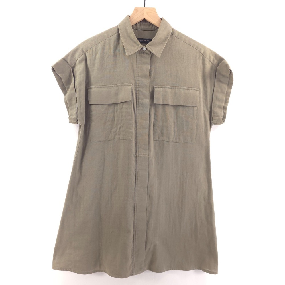 Banana Republic Olive Green Shirt Dress